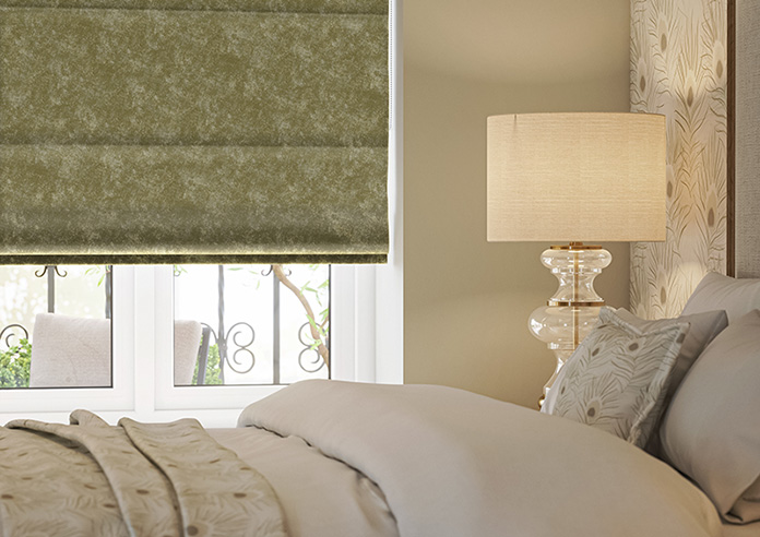 Caen Chenille, Golden Brown - Motorised Roman Blind - Image 5